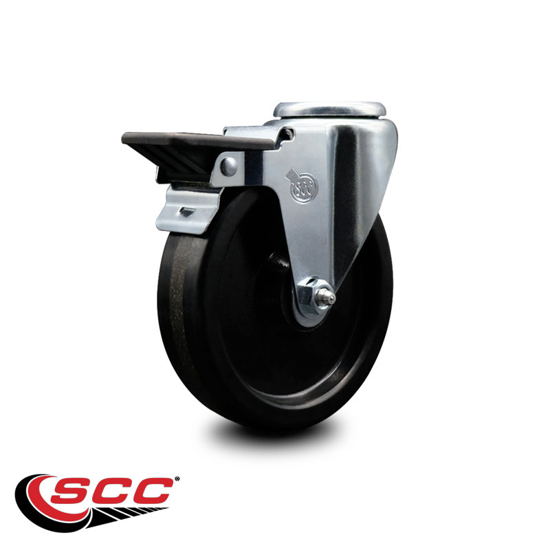 Phenolic Wheel Swivel Bolt Hole Caster with Posi Lock Brake SCC