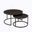 Ensemble de 2 tables basses modernes en similicuir avec base en métal doré, table d'appoint pour salon-1010072945-1010072950