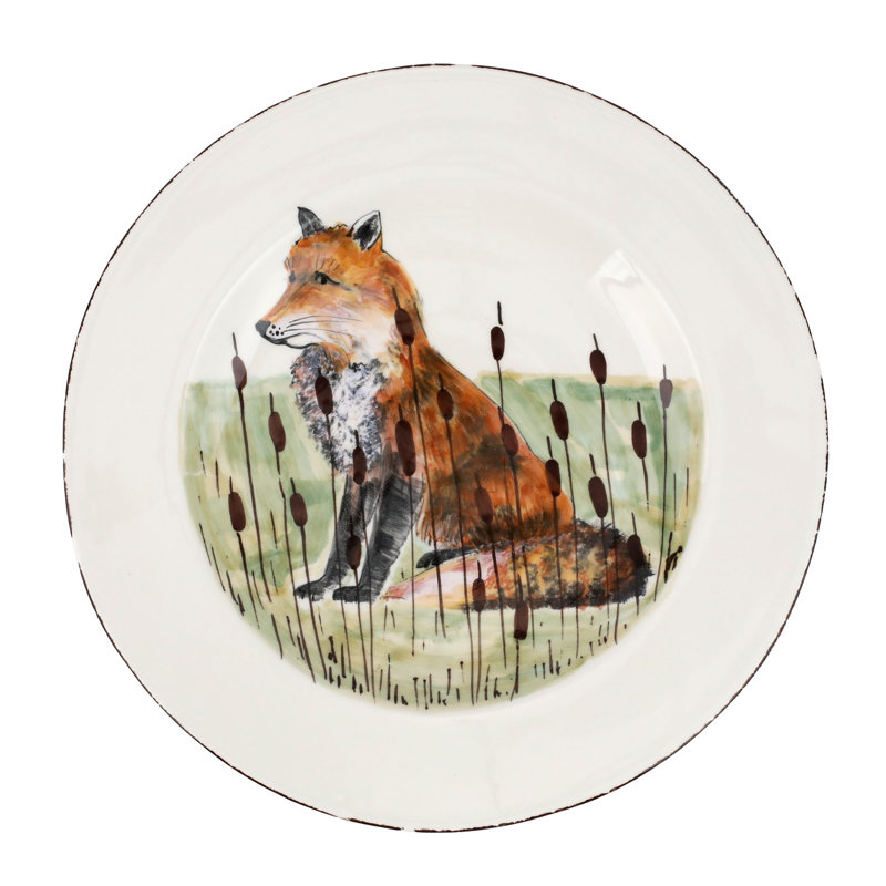 VIETRI Wildlife Terra Bianca Round Platters