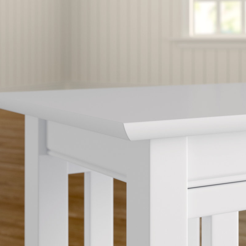 Table de bout en bois massif Jarrah, Blanc
