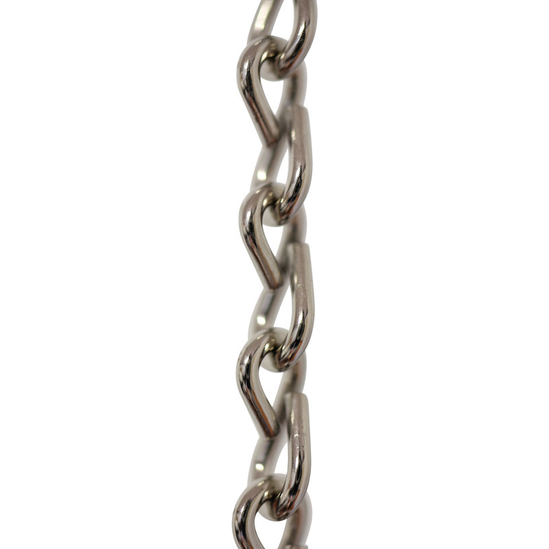 Chaîne décorative à double cric, Nickel poli, H 12 po x l 0,24 po x P 0,06 po