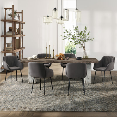 Ohio Modern Upholstered Dining Chairs with Metal Legs