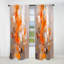 Rideaux abstraits occultant orange brun brun - 1 panneau Cubism-107809012