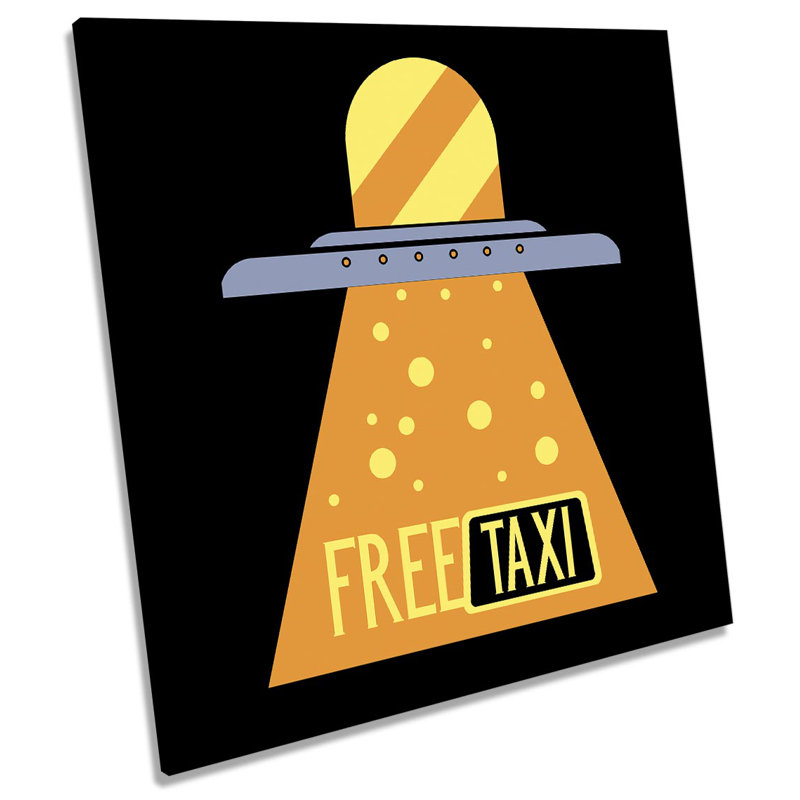 Free Taxi UFO Picture CANVAS WALL ART Square Print, 40.6cm H x 40.6cm W x 2cm D