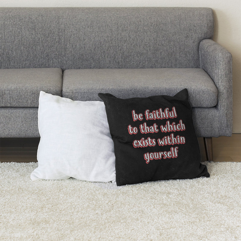 Coussin de sol be loyal to yourself, H 36 po x l 36 po, Rouge