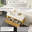 Meuble-lavabo flottant 48 po avec lavabo 48 po | Tiroirs sans poignée et capteur de lumière - Armoire de rangement moderne pour salle de bain