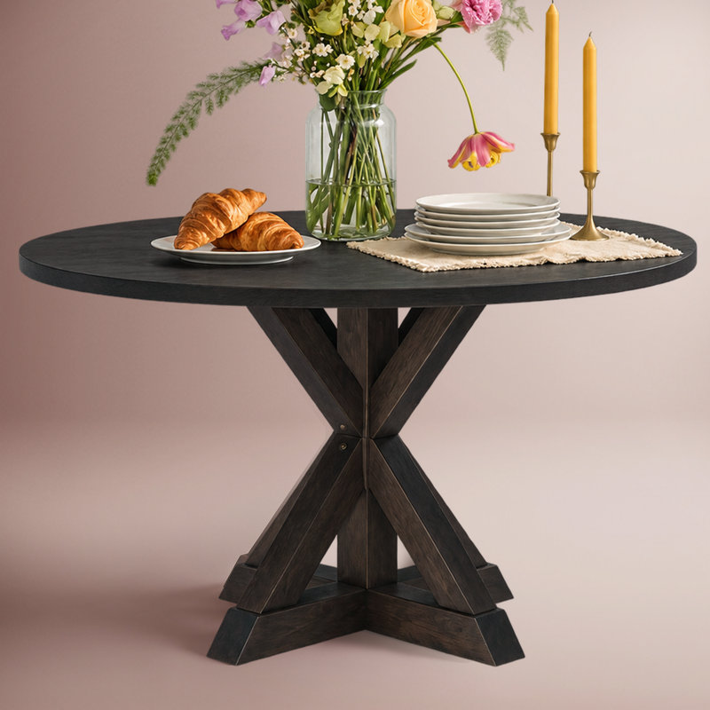Table de salle à manger Finch Alfred, Brun foncé rustique