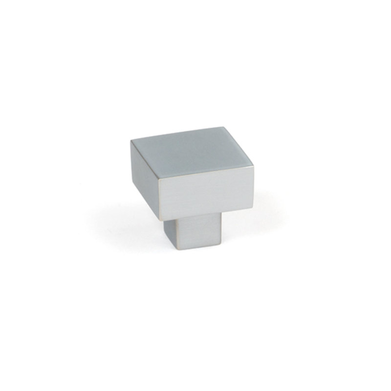 Square Knob, 2.5 cm, Satin Chrome