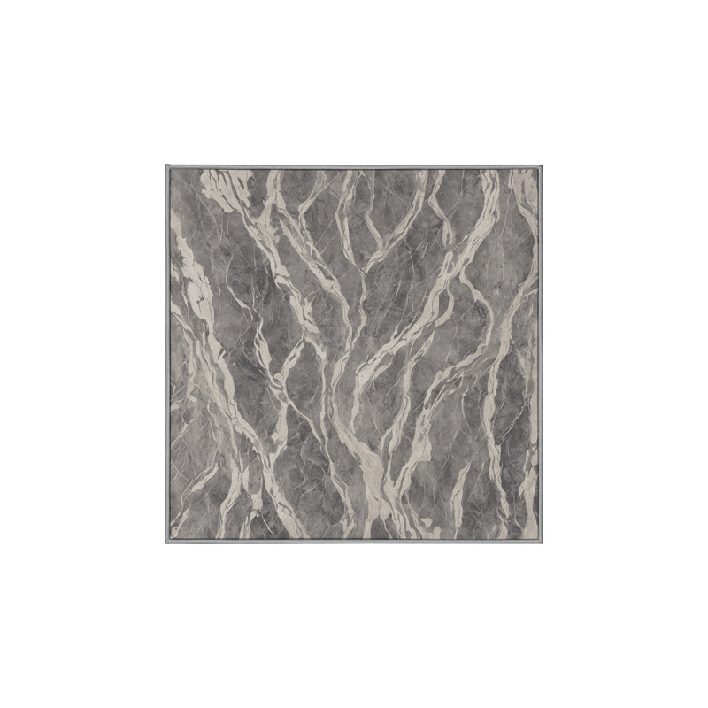 Tapis gris lavable à la machine, Carré 8 pi
