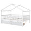 Wooden House Bed with Two Drawers