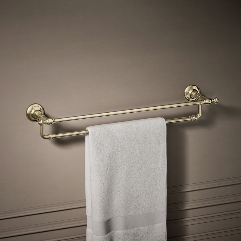 Artifacts® Double 24" Wall Mounted Towel Bar, Vibrant French Gold