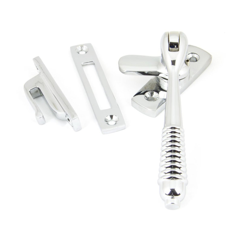 Reeded Fastener Lock, Polished Chrome