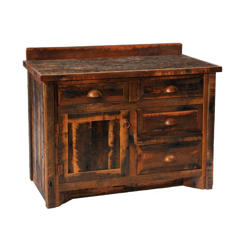 Meuble-lavabo Fireside Lodge Barnwood - 36 po - Plateau en stratifié à rebords en grange