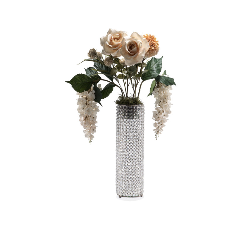Tubo Lg Cristal Cylinder Vase, overall height- 20.5"