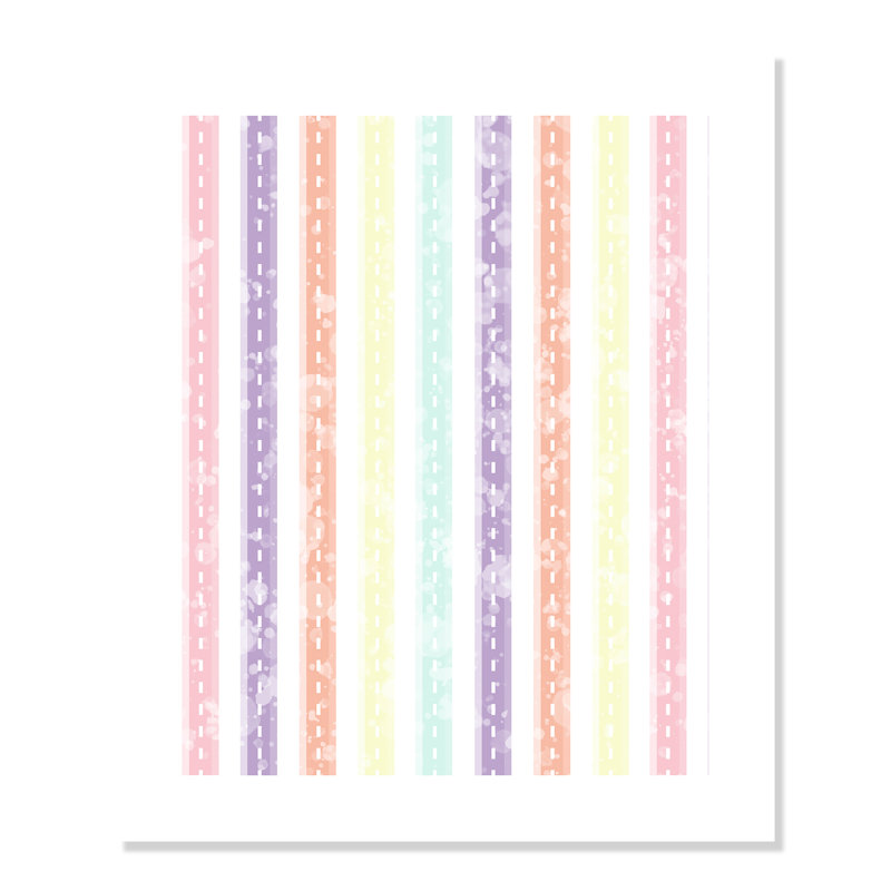 Adhésif décoratif Whimsical Stripe, H 40 po x l 28 po x P 1 po, Papier