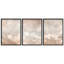 Ensemble d'art mural encadré en nuage 3 pièces - Warm Beige Misty Sky-112374902-112374903