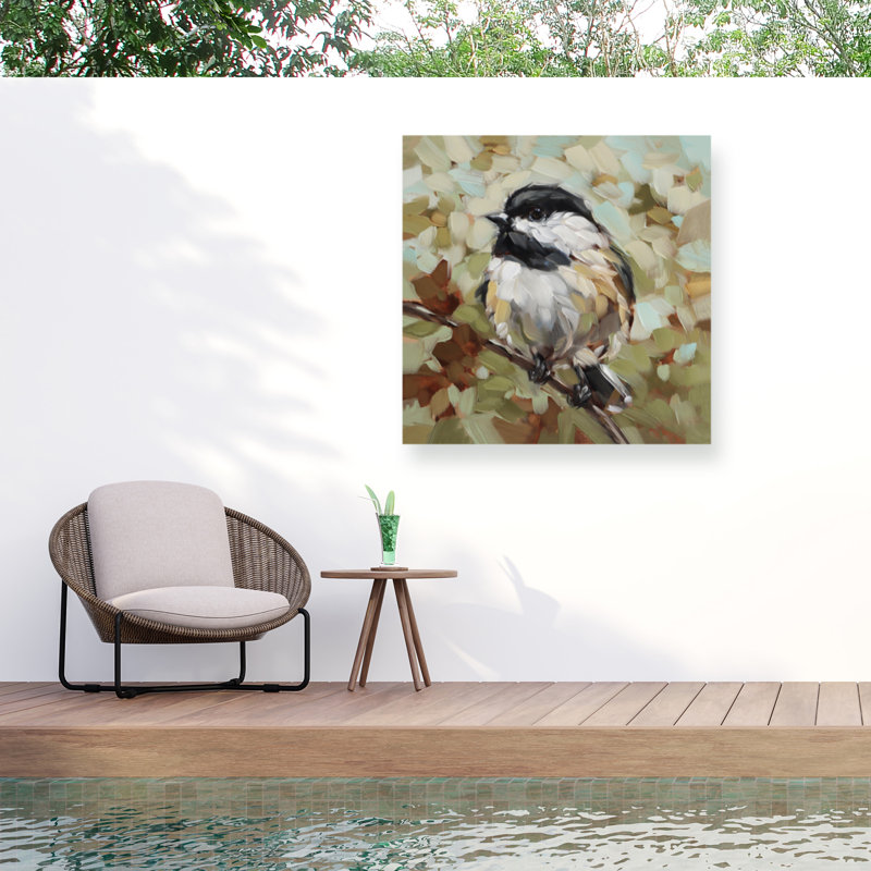Toile d'extérieur Andrea Lavery Woodland Chickadee, H 14 po x l 14 po