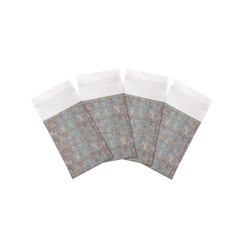 Iznik Cotton Sateen Dinner Napkins, Green Pink