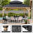 11 x 13ft Cedar Wood Gazebo with Hardtop Galvanized Steel Roof, Built-In Hooks & Anchored Base for Patio & Backyard-130621374