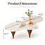 Table basse 55 po en forme de nuage de forme irrégulière avec pieds en entonnoir et plateau en travertin