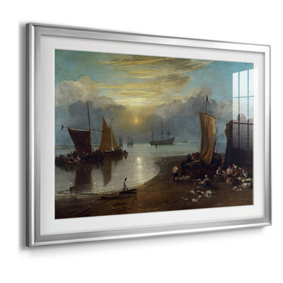 Le soleil se lève à travers la vapeur-J.M.W. Turner, reproduction encadrée avec passe-partout et verre - 1807