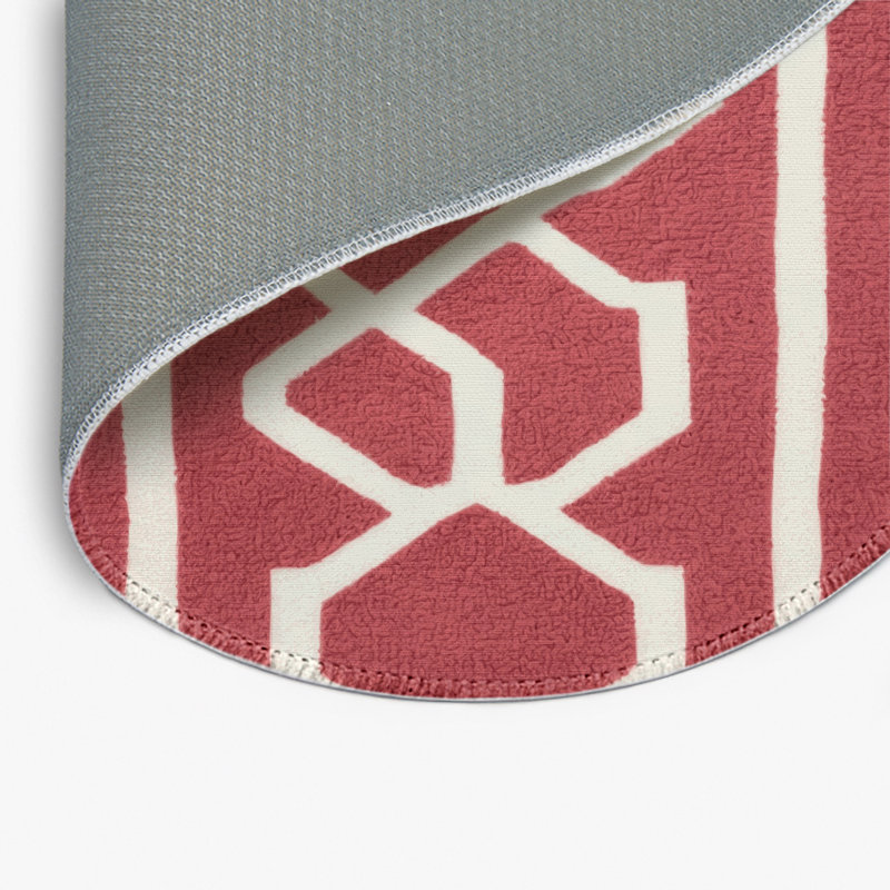 Trellis Pink Indoor and Outdoor Area Rug, Round 5'