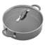 Elementum Hard-Anodized Nonstick Covered Sautéuse, 4 Quart, Oyster Gray/Clear/Silver