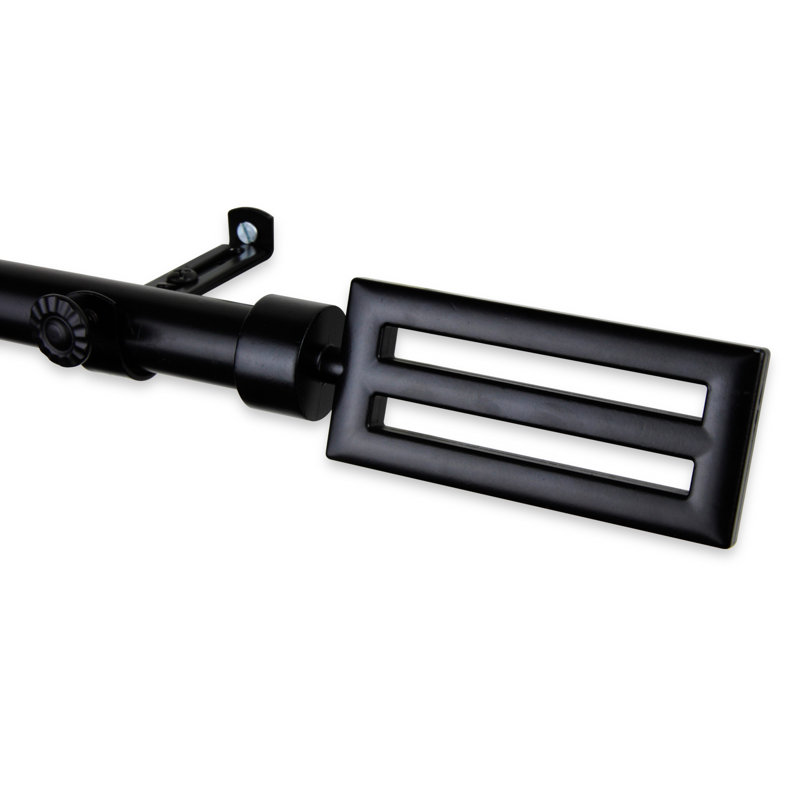 Tringle à rideaux simple Sterling, Noir, 48 po - L 84 po