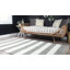 Tapis gris / blanc cassé en coton noué à la main Rinker-1007226767