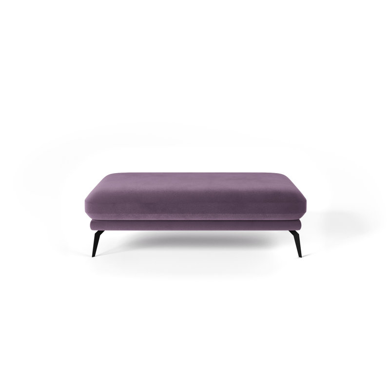 Gerrald 137cm Wide Rectangle Solid Colour Standard Ottoman, Purple