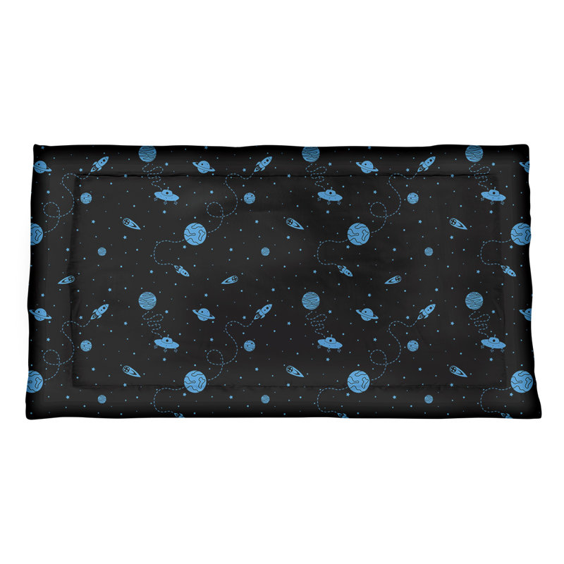 Taie décorative Enveloppe, Standard, Polyester, Noir / Bleu