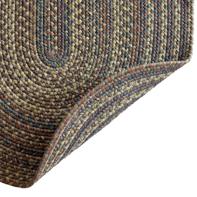 Tapis d'intérieur réversible tressé Maplewood, Gris anthracite multicolore, Ovale 5 pi x 8 pi