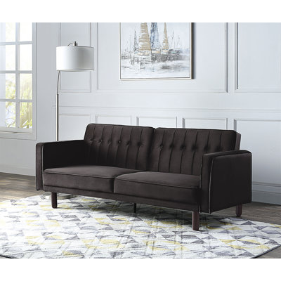 79'' Velvet Square Arm Sleeper, Modern Sofa Couch, sofa bed -  Everly Quinn, 24BF1728F0BA4C6DAF6EB6D0FF1D069A