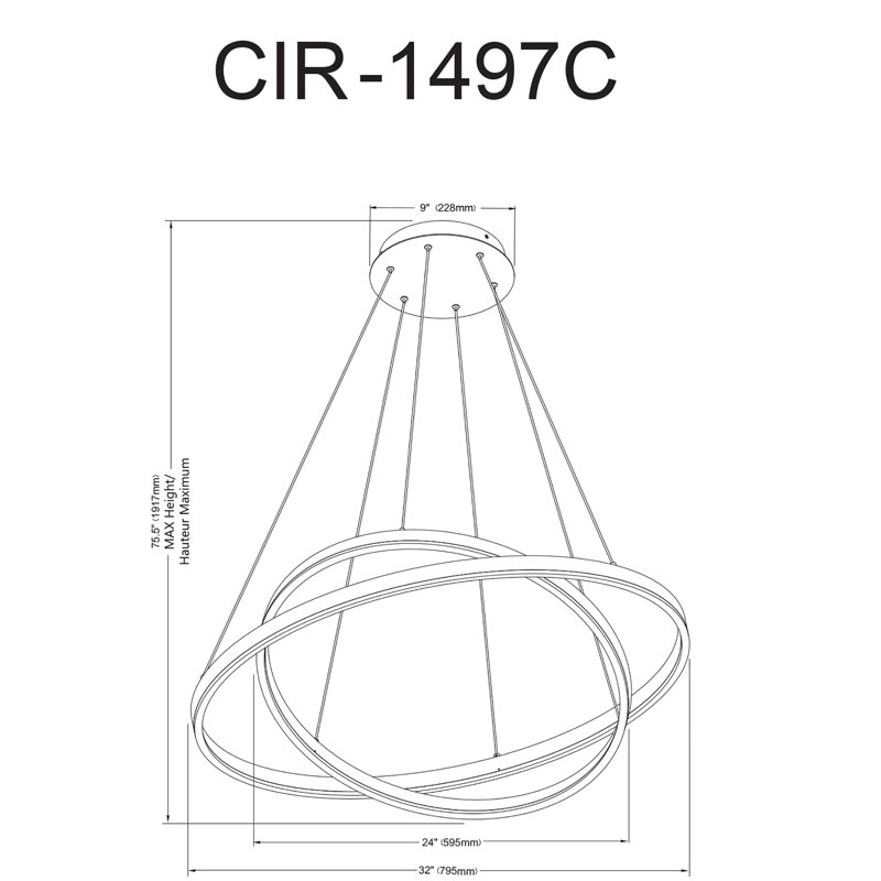 Lustre géométrique à 1 lumière DEL Brackeen, Noir mat