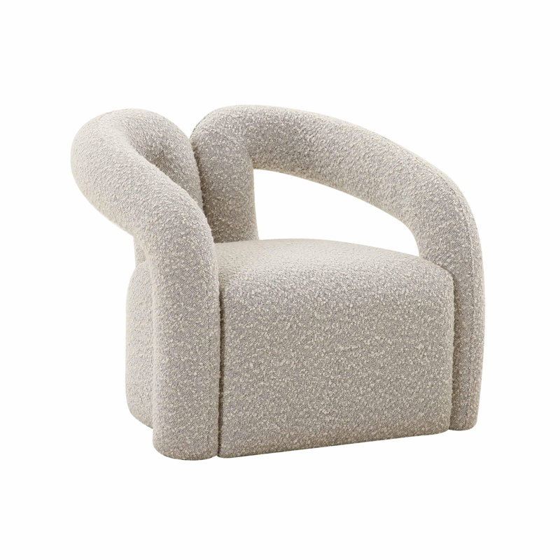  31.9" Wide Armchair, Gray Boucle