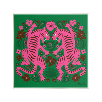 Art mural à motif de tigres tropicaux par Carrie Cantwell