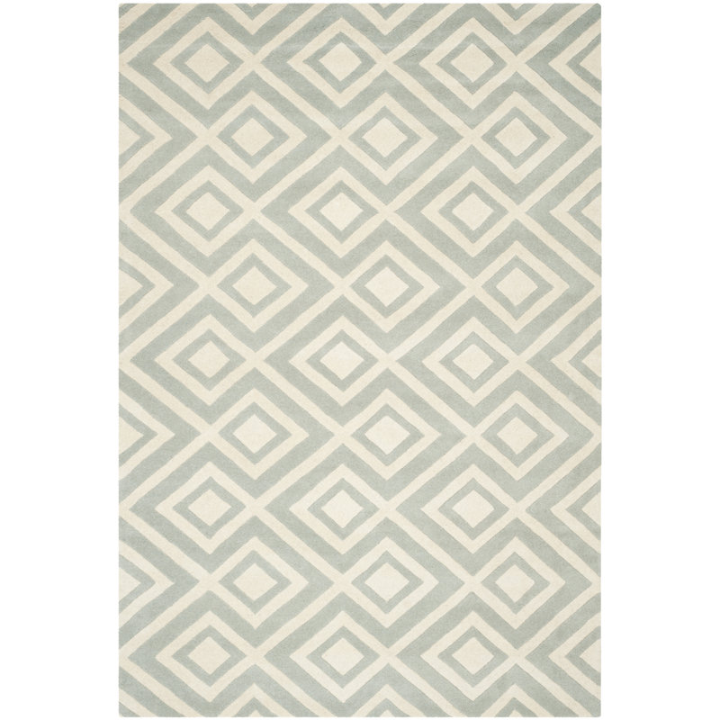 Deedie Hand Tufted Wool Geometric Rug, Rectangle 6' x 9'
