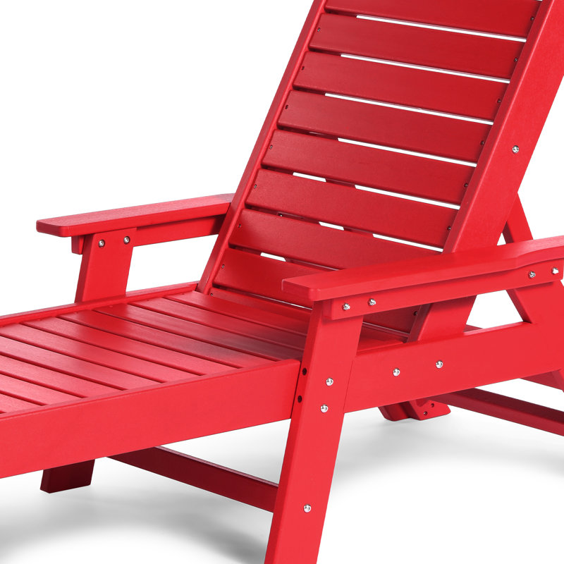 Ensemble de 3 chaises longues inclinables Laguna, Rouge