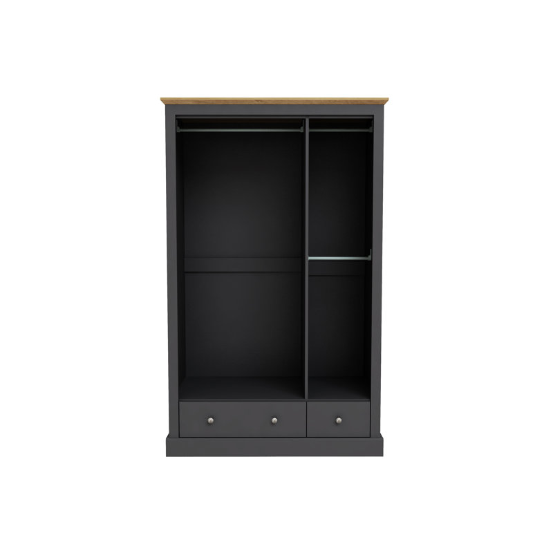 DEVON 3 DOOR 2 DRAWER TRIPLE WARDROBE, Charcoal