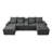 130"  U-Shaped Sofa With Console,Cupholders,6-Seat Upholstered Primary Living Space Furniture,Sleeper Couch Set With Chaise-459855190