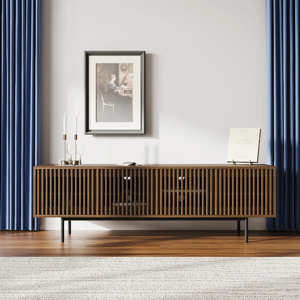 Daila TV Stand, 21.26" H x 71" W x 18.89" D, Walnut