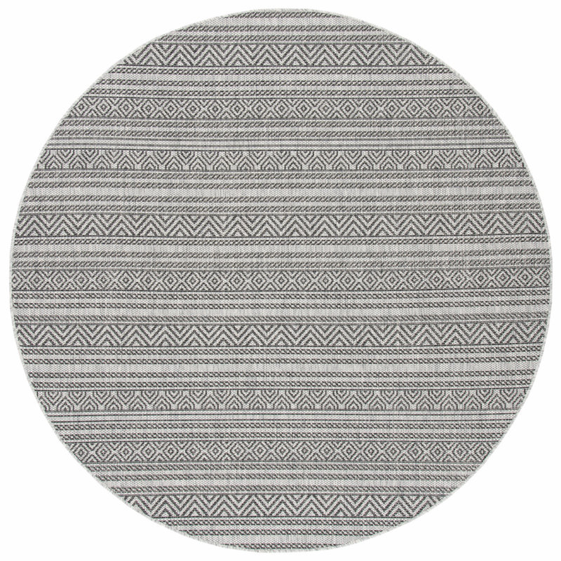 Tapis d'intérieur / extérieur à motif géométrique Sobus Performance, Rond 4 pi