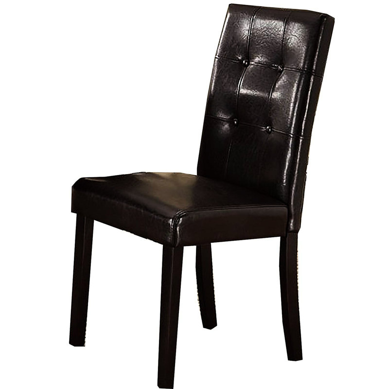 Chaises de salle à manger en similicuir brun foncé, 2 pièces avec dossier et chaises coussinées en couleur