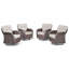 Chaises pivotantes en osier toutes saisons avec coussins en T Agnes (ensemble de 4)-35005080