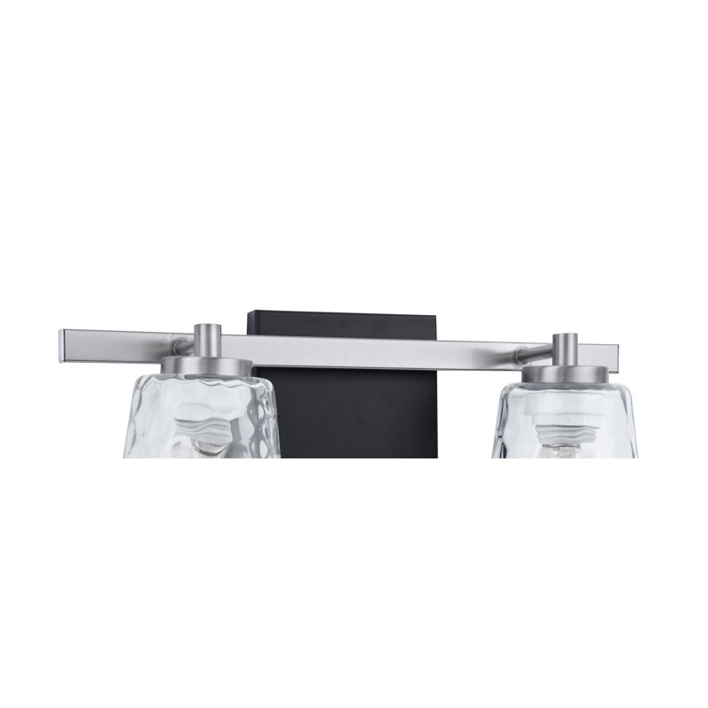 Aimili Modern 2-Light Vanity Light, Nickel/Black
