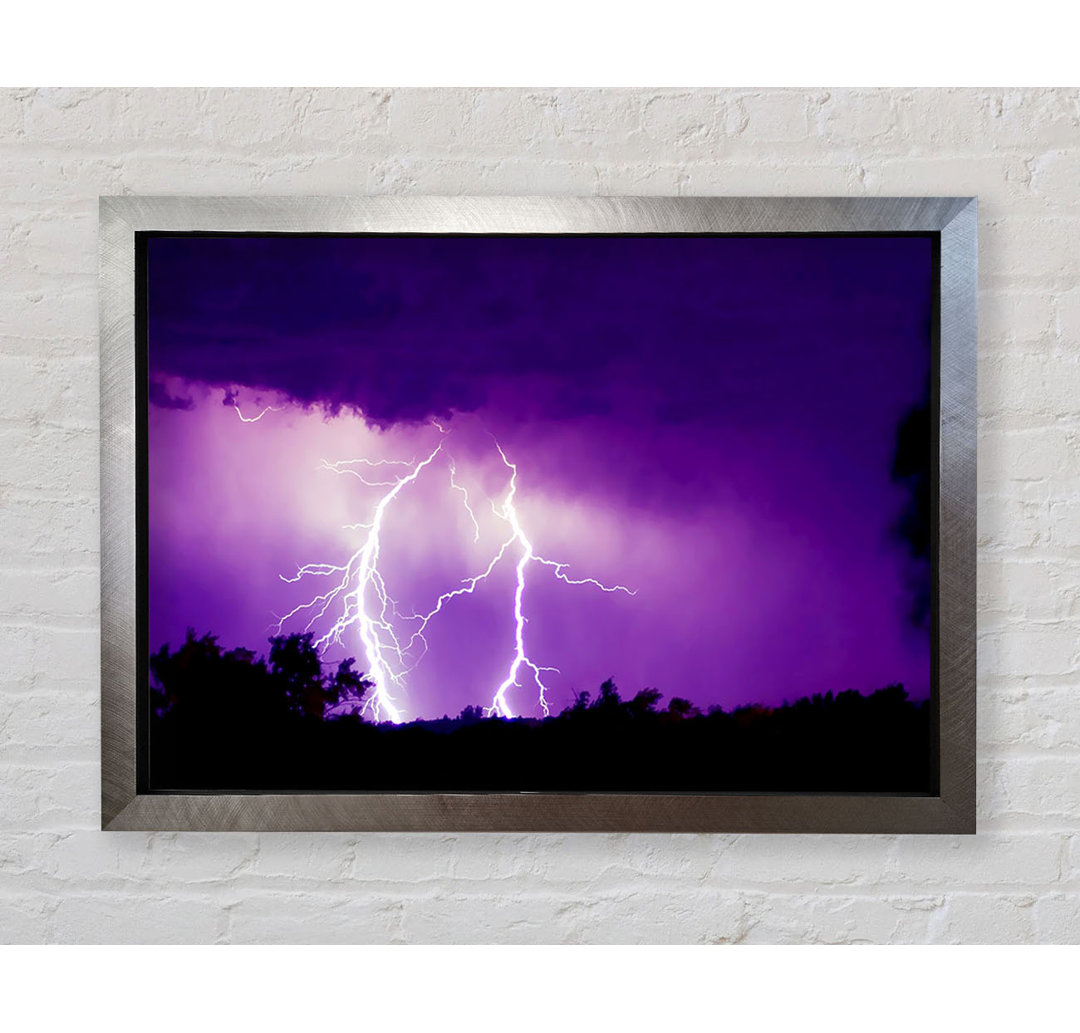 Purple Lightning Hill Tops - Einzelne Bilderrahmen Kunstdrucke