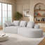 Canapé modulaire incurvé 116 po 2 pièces en chenille de 116 po avec 4 coussins-2097603117-2097603114