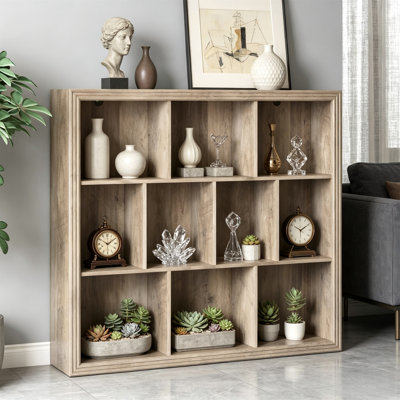 10-Cube Bookshelf, 43" Wide, 38" Tall, Open Bookcase