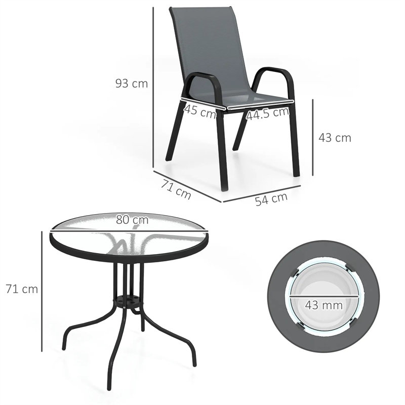 4 - Person Wicker Patio Dining Set with Round Table