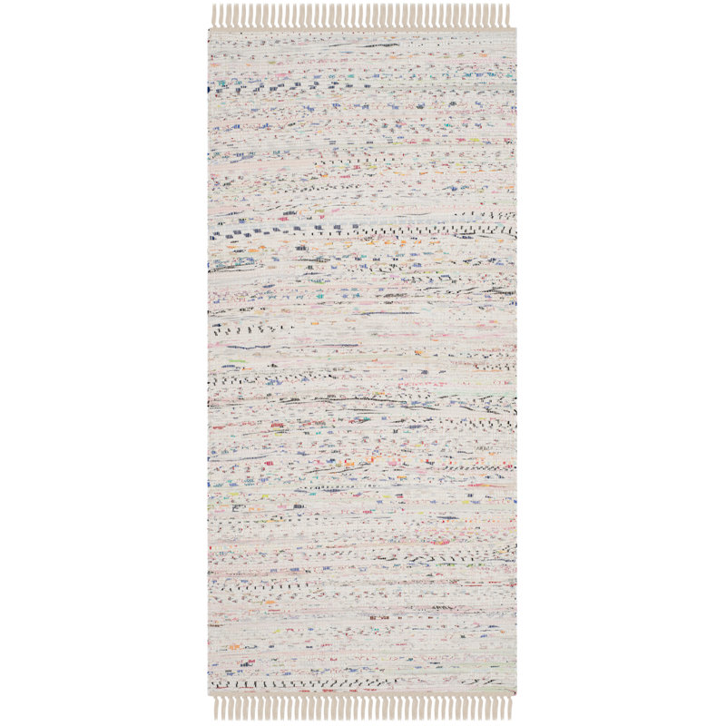 Tapis en coton tissé à la main Valerton, Tapis de couloir 2 pi 3 po x 16 pi